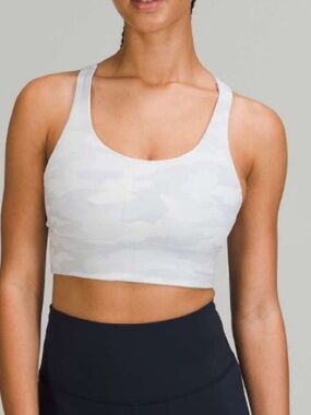 lululemon athletica Energy Longline Bra in Alpine White Heritage Camo